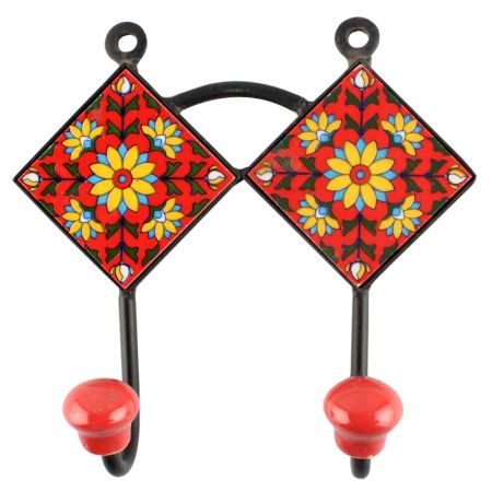 Yellow Sunflower Ceramic Tile Hook Online